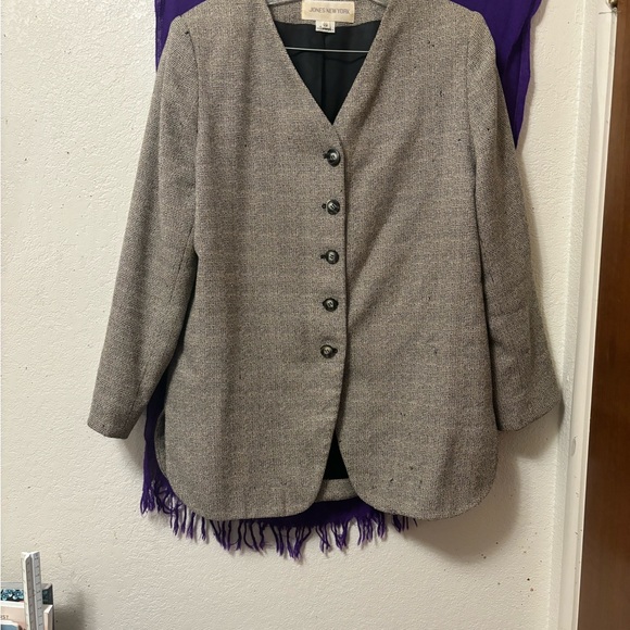 Vintage Joan’s of New York button down wool blazer woman’s size large.(12) - Picture 7 of 8